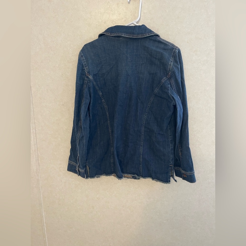 Chicos Classic Denim Jacket size 2-L Jeans Button - Picture 2 of 9
